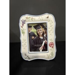 Lenox Butterfly Meadow Floral Photo Frame 5x7 Porcelain Open Box 9" Tall